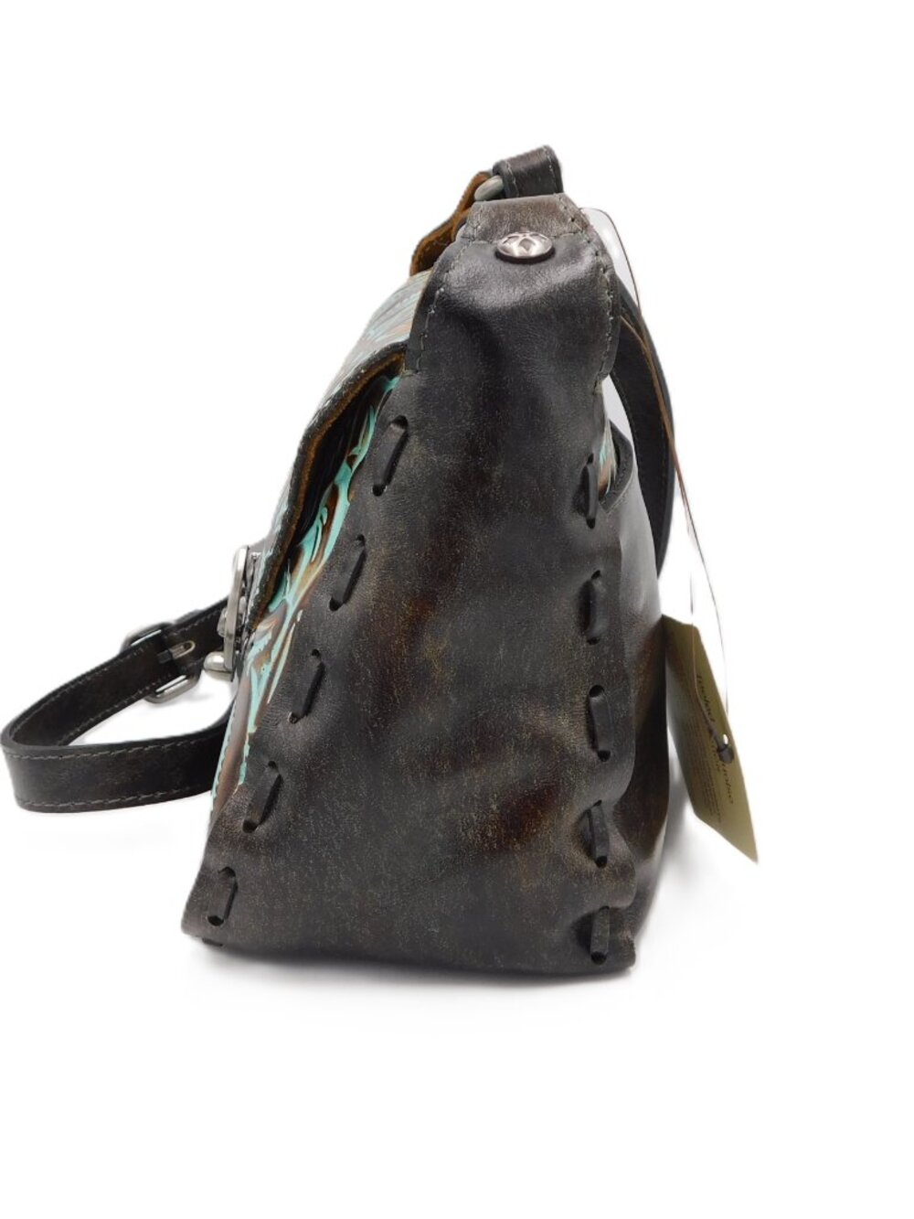 Patricia Nash Lucia Embossed Tooled Leather Turquoise Crossbody Bag | NWT - Picture 7 of 10